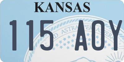 KS license plate 115AOY
