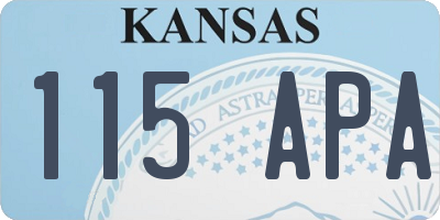 KS license plate 115APA