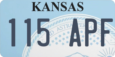 KS license plate 115APF