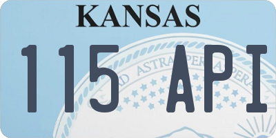 KS license plate 115API