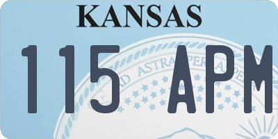 KS license plate 115APM