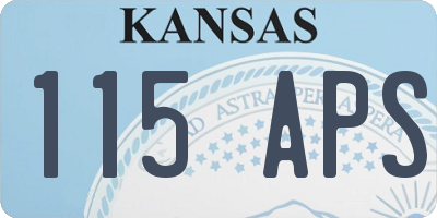 KS license plate 115APS