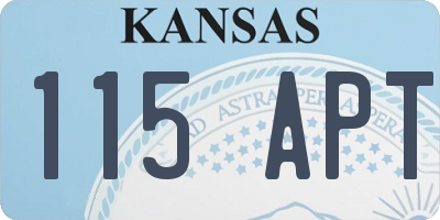 KS license plate 115APT