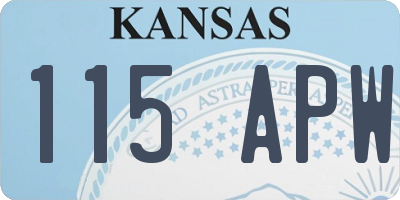 KS license plate 115APW