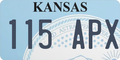 KS license plate 115APX