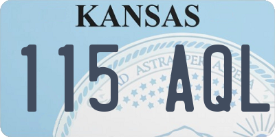 KS license plate 115AQL