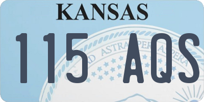KS license plate 115AQS