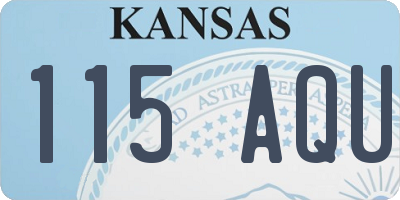 KS license plate 115AQU
