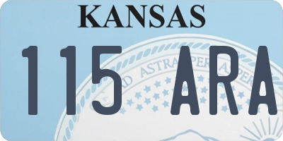 KS license plate 115ARA