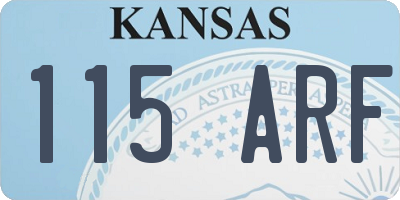 KS license plate 115ARF