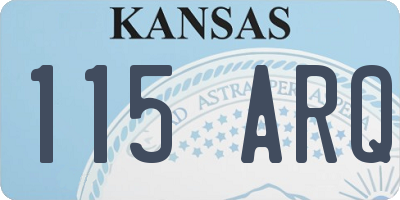 KS license plate 115ARQ