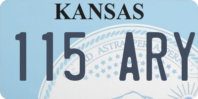 KS license plate 115ARY