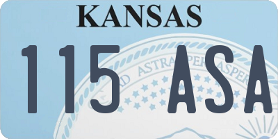 KS license plate 115ASA