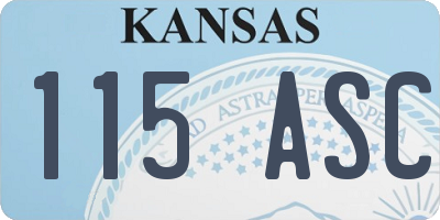 KS license plate 115ASC
