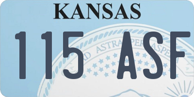 KS license plate 115ASF