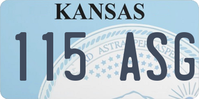 KS license plate 115ASG