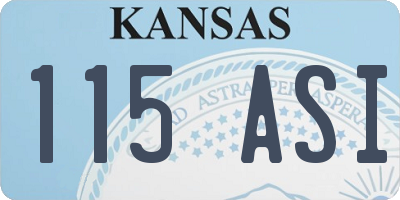 KS license plate 115ASI