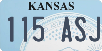 KS license plate 115ASJ