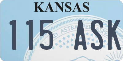 KS license plate 115ASK