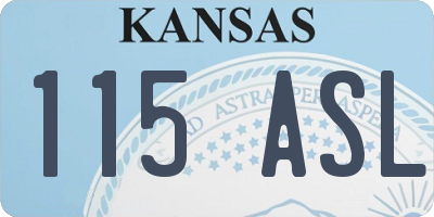 KS license plate 115ASL