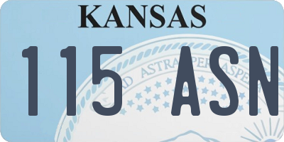 KS license plate 115ASN
