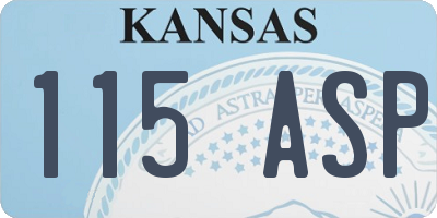 KS license plate 115ASP