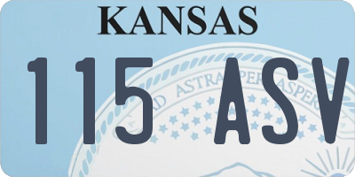 KS license plate 115ASV