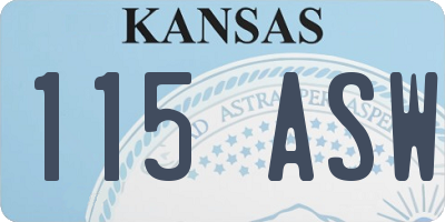 KS license plate 115ASW