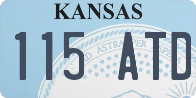 KS license plate 115ATD