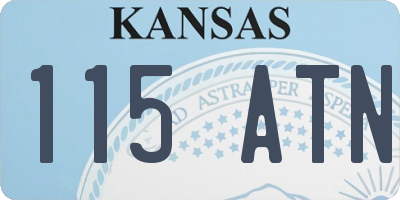 KS license plate 115ATN