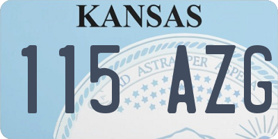 KS license plate 115AZG