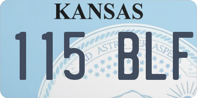 KS license plate 115BLF