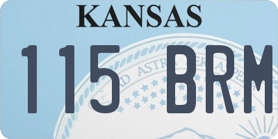 KS license plate 115BRM