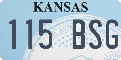 KS license plate 115BSG