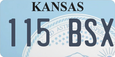 KS license plate 115BSX