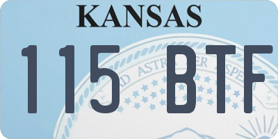 KS license plate 115BTF
