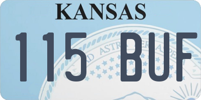 KS license plate 115BUF