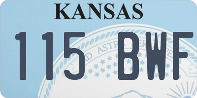 KS license plate 115BWF