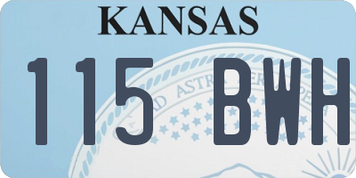 KS license plate 115BWH