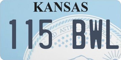 KS license plate 115BWL