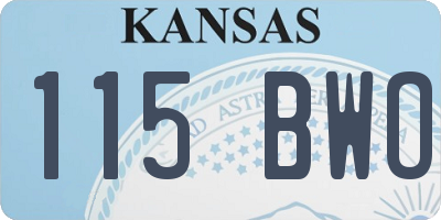 KS license plate 115BWO