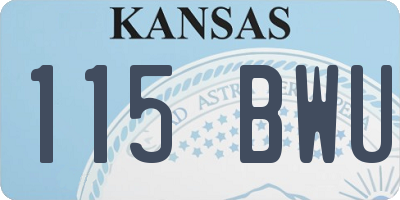 KS license plate 115BWU