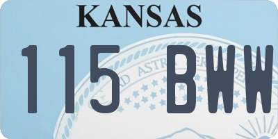 KS license plate 115BWW