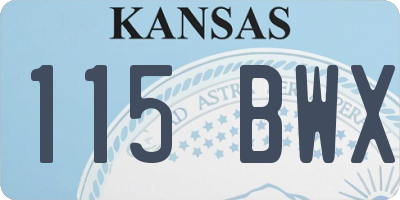 KS license plate 115BWX