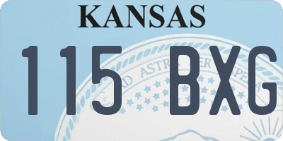 KS license plate 115BXG