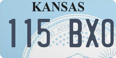 KS license plate 115BXO