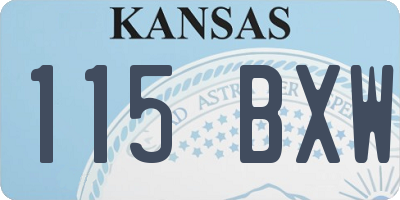 KS license plate 115BXW