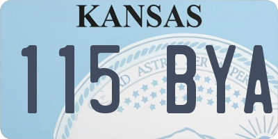 KS license plate 115BYA