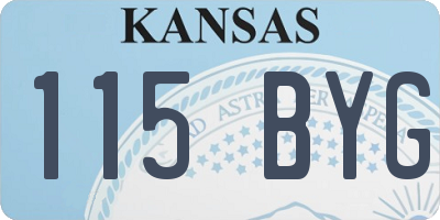 KS license plate 115BYG