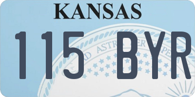 KS license plate 115BYR